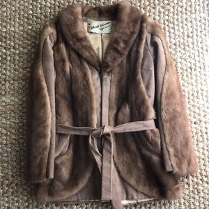 Vintage 1950’s The Tailored Woman Mink Fur and Suede Coat